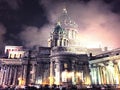 St Petersburg, Russia. Illuminated Cathedral of Our Lady of Kazan, Russian Orthodox Church in Saint Petersburg, Russia at night Royalty Free Stock Photo