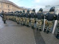 St. Petersburg, Russia, January 31 2021. Anti-corruption protests after Alexei Navalny's arrest on Putin's Palace