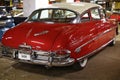 St. Petersburg, Russia - January 7, 2024: Hudson Hornet in red at a retro car exhibition