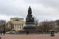 Monument to Catherine II on Ostrovsky Square in St. Petersburg, erected in honor of