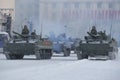 Russian infantry fighting vehicles BMP-3 on the military parade