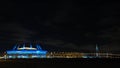 St. Petersburg, Russia-January, 2020: Zenit arena in winter in St. Petersburg at night. Concept. New stadium football Royalty Free Stock Photo