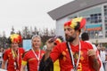Belgian football fans singing at Saint Petersburg stadium during FIFA World Cup Russia 2018