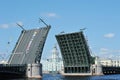 The drawing of the Palace bridge in St. Petersburg