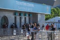 Football fans at the ticketing center before the quarterfinal of UEFA EURO 2020