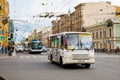 St. Petersburg, Russia - July 8, 2019: A Marshrutka taxi on demand