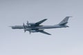 Tu-95 Soviet and Russian turboprop strategic bomber Bear in the flight