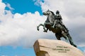 St. Petersburg, Russia - July 7, 2019: Monument of Peter the Great