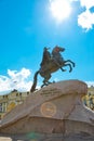 St. Petersburg, Russia - July 7, 2019: Monument of Peter the Great