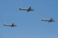 Three anti-submarine planes Il-38H in flight