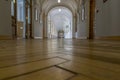 View from the floor on the corridor of the educational building of Peter the Great St. Petersburg Polytechnic University