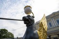 Winged lion on Bank Bridge in St. Petersburg