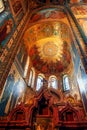 St. Petersburg, Russia, June 7, 2015 Mosaics with icons and biblical scenes in the interior of the Church of the Savior Royalty Free Stock Photo