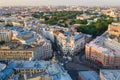 ST. PETERSBURG, RUSSIA - JUNE, 2019: Area of Leo Tolstoy and the building of the Andrei Mironov Theater in St. Petersburg Royalty Free Stock Photo