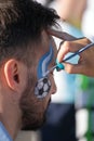 Argentinian football fan in Saint Petersburg, Russia during FIFA World Cup 2018 Royalty Free Stock Photo