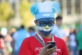 Argentinian football fan in Saint Petersburg during FIFA World Cup Russia 2018 Royalty Free Stock Photo