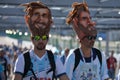 Argentinian football fans in Saint Petersburg during FIFA World Cup Russia 2018 Royalty Free Stock Photo