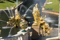 St. Petersburg, Russia - June 28, 2017: cascade of fountains in Peterhof in St. Petersburg Petersburg. Royalty Free Stock Photo