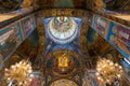 St. Petersburg, Russia - June 6 2017. ceiling decorated with mosaic in Cathedral of Resurrection of Christ