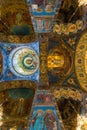 St. Petersburg, Russia - June 6 2017. ceiling decorated with mosaic in Cathedral of Resurrection of Christ Royalty Free Stock Photo