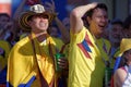 Colombian football fans in Saint Petersburg during FIFA World Cup Russia 2018