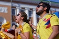 Colombian football fans in Saint Petersburg during FIFA World Cup Russia 2018