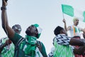 Nigerian football fans in Saint Petersburg, Russia during FIFA World Cup 2018