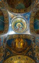 St. Petersburg, Russia - June 26, 2022: Painting on the ceiling of the famous Church of the Savior on Spilled Blood Royalty Free Stock Photo