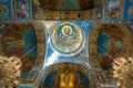 St. Petersburg, Russia - June 26, 2022: Painting on the ceiling of the famous Church of the Savior on Spilled Blood Royalty Free Stock Photo