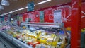 Russian Supermarket is one of largest players of retail industry in Russia. Shelves with fresh cheese, farm dairy products. Health