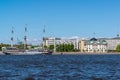 St. Petersburg, Russia - June 04. 2017. view of Petrine quay and Frigate Grace