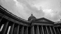 St. Petersburg, russia, Kazan Cathedral, black and white.