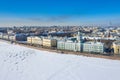 ST. PETERSBURG, RUSSIA - MARCH, 2019: Kunstkammer (Kunstkamera) Museum on the Vasilevskiy Island from across the Neva River in Royalty Free Stock Photo