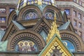 Mosaic images of saints on the walls of the Cathedral of the Savior on Spilled Blood in St. Petersburg