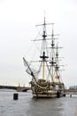 Sailing ship on Neva River. Royalty Free Stock Photo