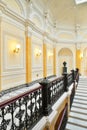 Wrought-iron grille Marble stairs in the Big Gatchina Palace Royalty Free Stock Photo