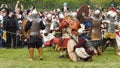 St. Petersburg, Russia - May 27, 2017: A demonstrative battle of the ancient Vikings. Festival of Historic Reconstruction in St.