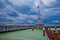 ST. PETERSBURG, RUSSIA, 17 MAY 2018: Everyday at 12:00 a shot is fired from a cannon at the Naryshkin Bastion. This Royalty Free Stock Photo