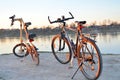 Folding bike strida and mountain bike.