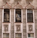 ST. PETERSBURG, RUSSIA - May 1, 2020, Historic building in St. Petersburg with an Italian-style facade, beautiful decorative eleme