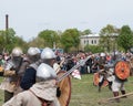 Preparation for the historical reconstruction of the battle at the festival in St. Petersburg