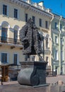 St. Petersburg, Russia - May 09, 2021: : Monument of Domenico Trezzini, the first architect of the city on the Royalty Free Stock Photo