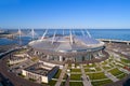 New modern stadium `Saint Petersburg Arena` close-up on a sunny May day aerial photography