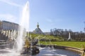 Samson fountain in front of the Grand Cascade of Fountains in Peterhof