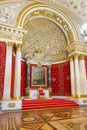 St. Petersburg, Russia - May 12, 2017: Small Throne Room of Winter Palace, also known as Peter Great Memorial Hall, was