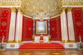 St. Petersburg, Russia - May 12, 2017: Small Throne Room of Winter Palace, also known as Peter Great Memorial Hall, was