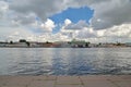 View of the Admiralty shipyard under Cumulus clouds with the Lie