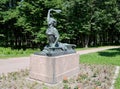 ST. PETERSBURG, RUSSIA. A monument Raimonda Dyen's Feat in the Moscow Victory park in the summer Royalty Free Stock Photo