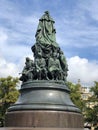 St. Petersburg, Russia: Monument to Catherine II back, Ostrovsky Square Royalty Free Stock Photo