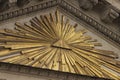 The All-Seeing Eye is a Masonic symbol depicted on the facade of the Kazan Cathedral in St. Petersburg Royalty Free Stock Photo